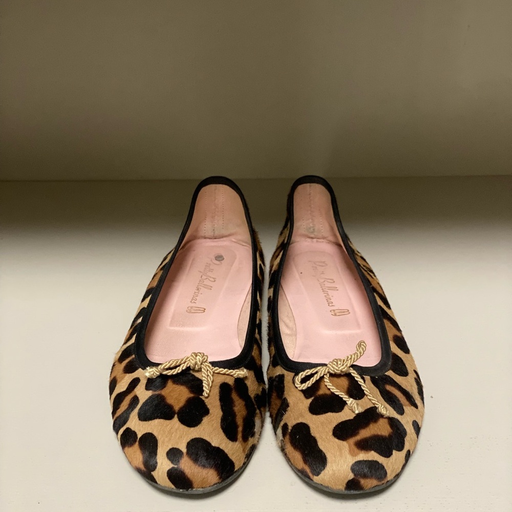 Pretty Ballerinas Tan and Black Animal Print Flats